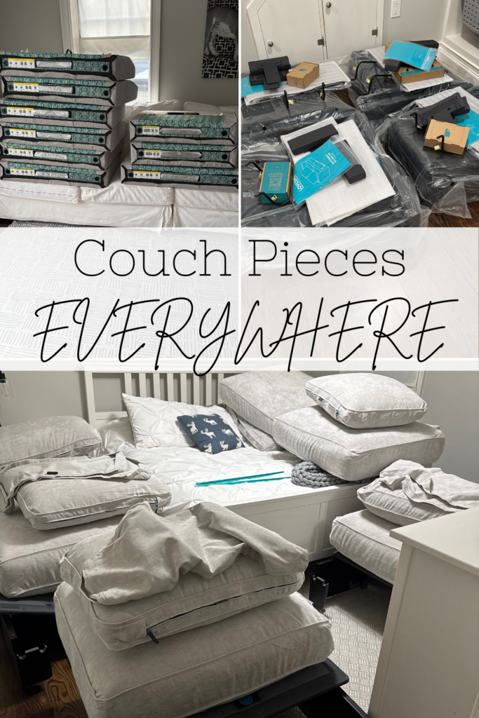 couch pieces everywhere