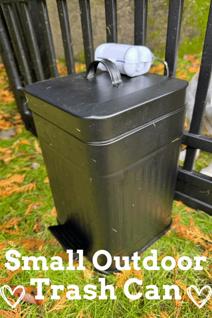 Small outdoor trash can